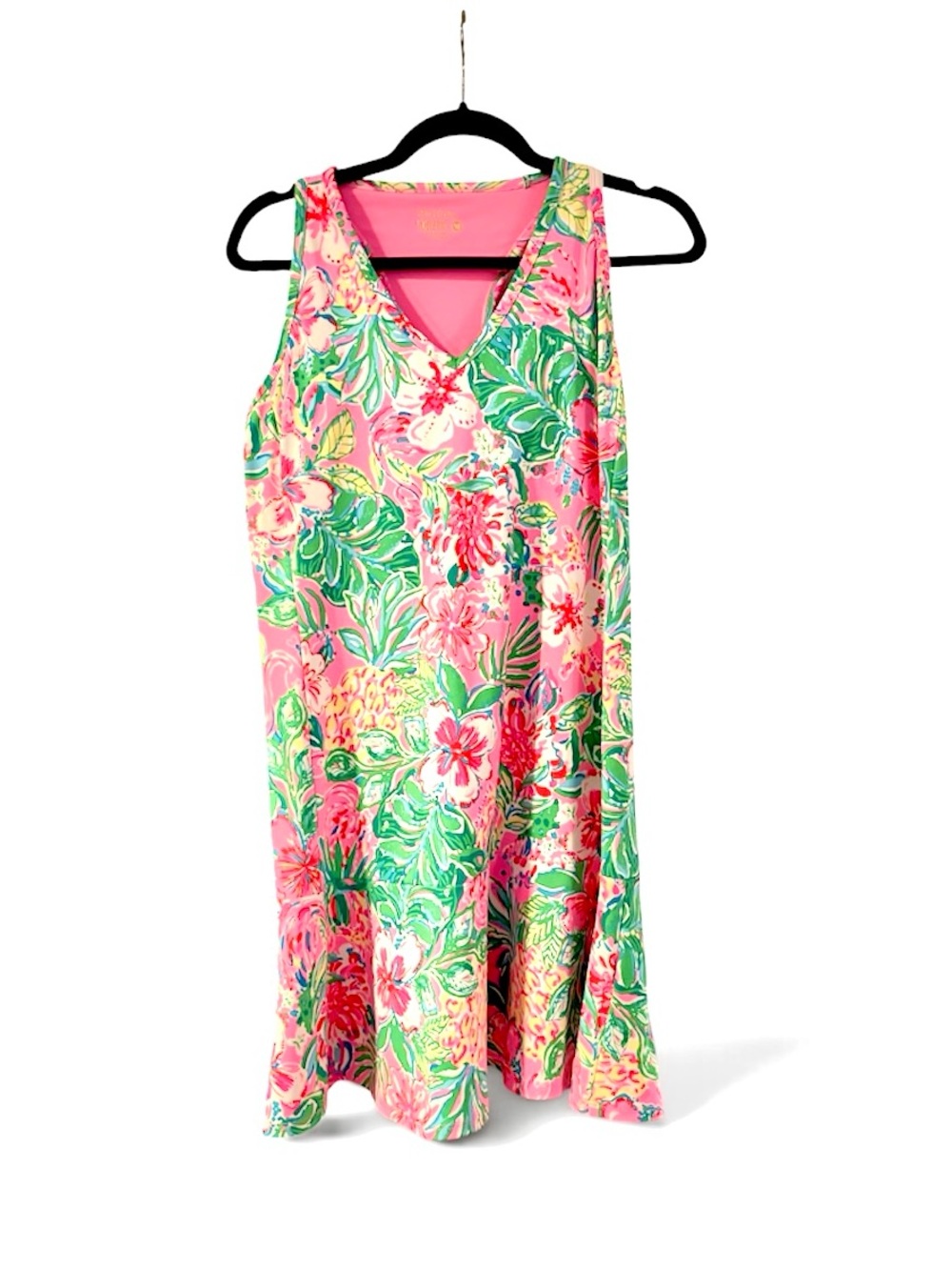 Lilly Pulitzer Pink Tropical Floral V-Neck Luxletic Dress